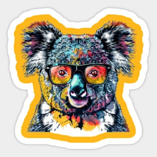 Koala Couture: The Chic Specs 'n' Koala Tee Sticker